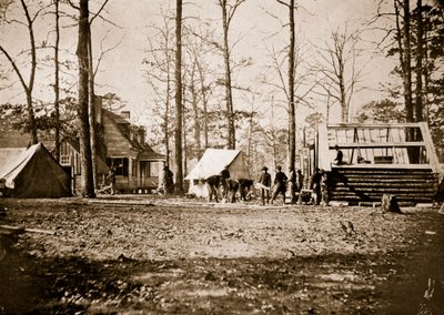 Building Winter Quarters at City Point, 1861-65 by Mathew B. Brady